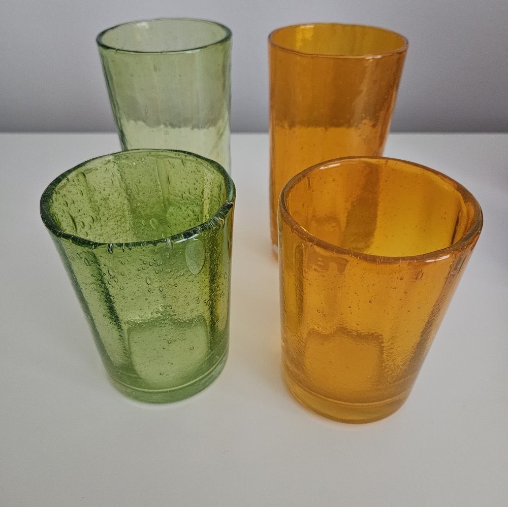 Multicolor Handblown Bubble Glasses | Set of 6 - Picture 6 of 9
